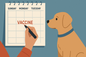 Pet owner tracking dog vaccination schedule
