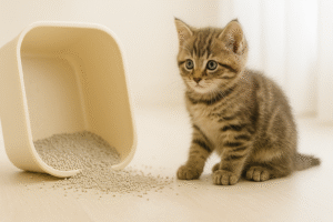 Common kitten litter training mistakes such as wrong litter box setup and poor cleaning routine