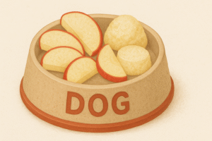 Frozen apple treats for dogs