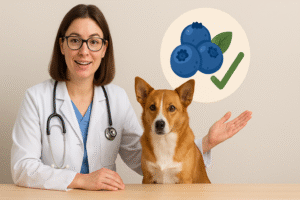 Veterinarian discussing blueberry safety for dogs