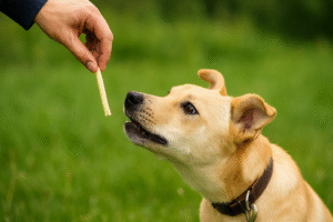 Using string cheese for dog training rewards