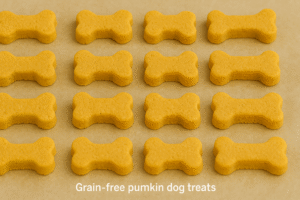 Grain-free pumpkin dog treats made with coconut flour