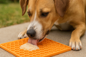 frozen peanut butter yogurt lick mat for dogs