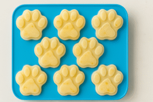 frozen banana bite dog treats in silicone mold