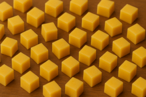 homemade cheesy dog training treats in mini cubes