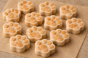 yogurt and peanut butter frozen dog treat bites