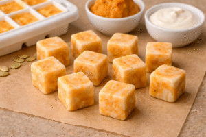 pumpkin yogurt dog treats frozen cubes