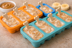 banana peanut butter yogurt frozen dog treats