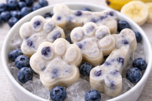 blueberry banana yogurt frozen dog treats