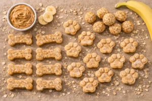 no-bake peanut butter banana dog treats homemade