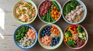 Different homemade dog food recipes with various proteins