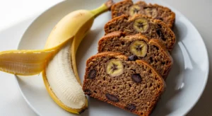 banana and dog friendly banana bread slices