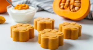 Frozen pumpkin yogurt dog treats for dogs