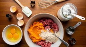 Ingredients for beef and sweet potato dog chews