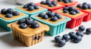 Frozen peanut butter blueberry dog treats homemade