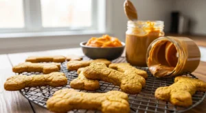 Pumpkin peanut butter dog cookies for dogs