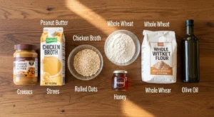 ingredients for peanut butter chicken broth dog treats recipe