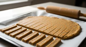 Shaping homemade beef and sweet potato dog chews
