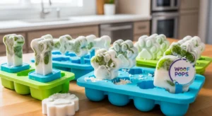 Coconut mint frozen dog popsicles for fresh breath