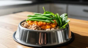 Turkey and sweet potato homemade dog food for dogs with skin allergies