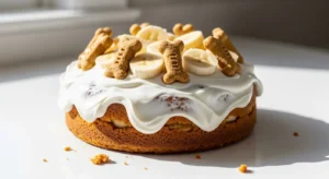 Peanut butter banana dog birthday cake for dogs