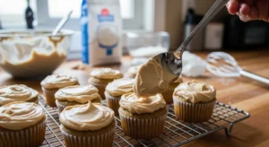 frosting homemade dog birthday cupcakes