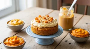 Sweet potato peanut butter dog cake homemade recipe