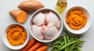 ingredients for chicken and sweet potato dog food recipe