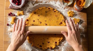 rolling dough for turkey cranberry pumpkin dog treats