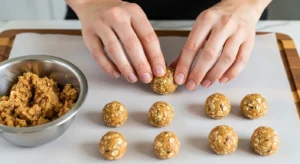 shaping peanut butter coconut oil dog treats