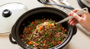 adding ingredients to crockpot dog food recipe