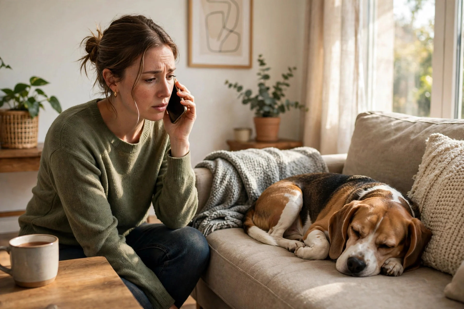 Calling the vet after a dog eats raw salmon