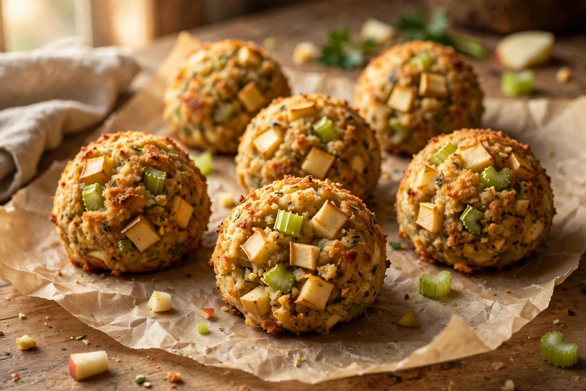 Dog safe stuffing balls made with apple and celery