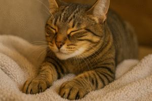 at kneading a soft blanket with paws, making biscuits – why do cats knead behavior