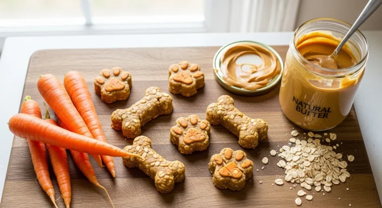 Homemade peanut butter carrot dog treats