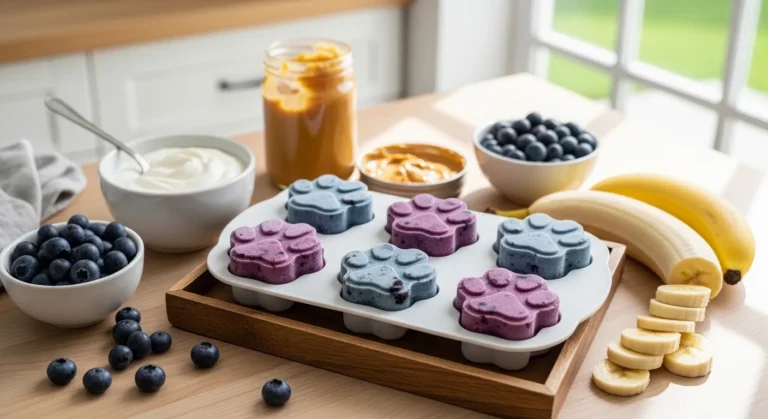 Frozen blueberry dog treats for dogs