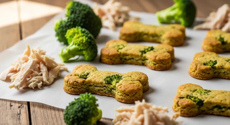 homemade chicken and broccoli dog treats
