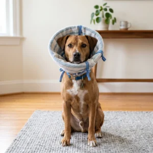 homemade dog cone using towel comfortable alternative