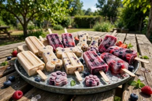 Frozen summer dog treats including pupsicles and berry ice treats